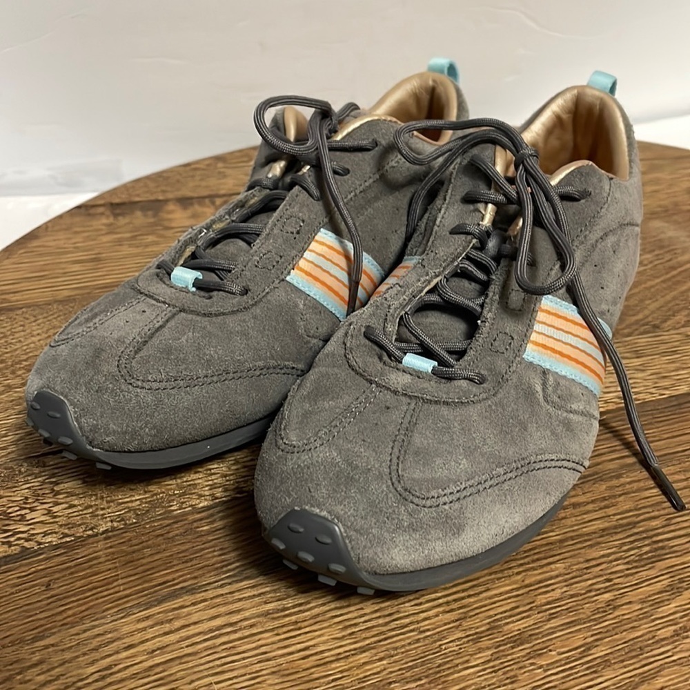 𝅺REEBOK Classic Gray Suede Leather Casual Athletic Shoes, Women's 7